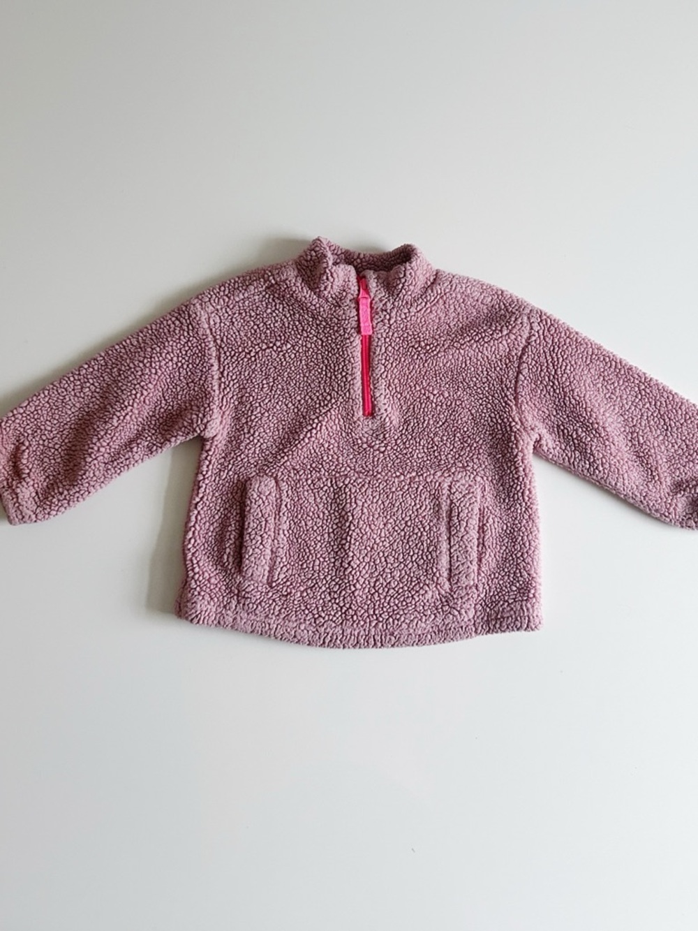 Baby Gap Mauve Pink Sherpa Half Zip Sweater - 2T